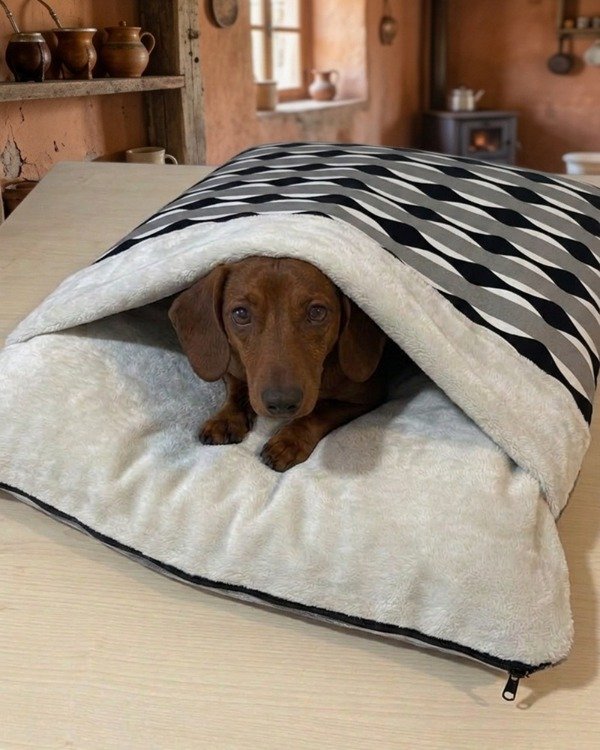 Producto - Bolsa de dormir con colchon circulo rayas gris