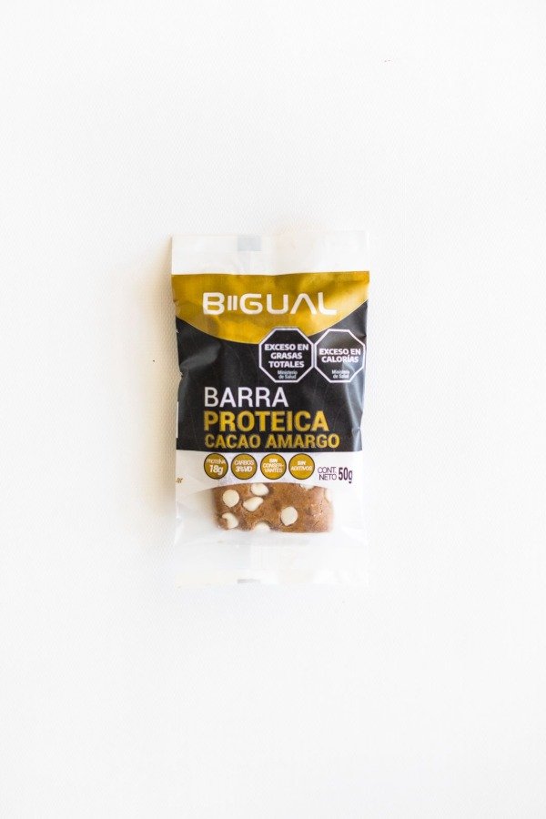 Producto - Caja Barra PROTEICA sabor CACAO AMARGO x 10 UNI x 50g BIGUAL