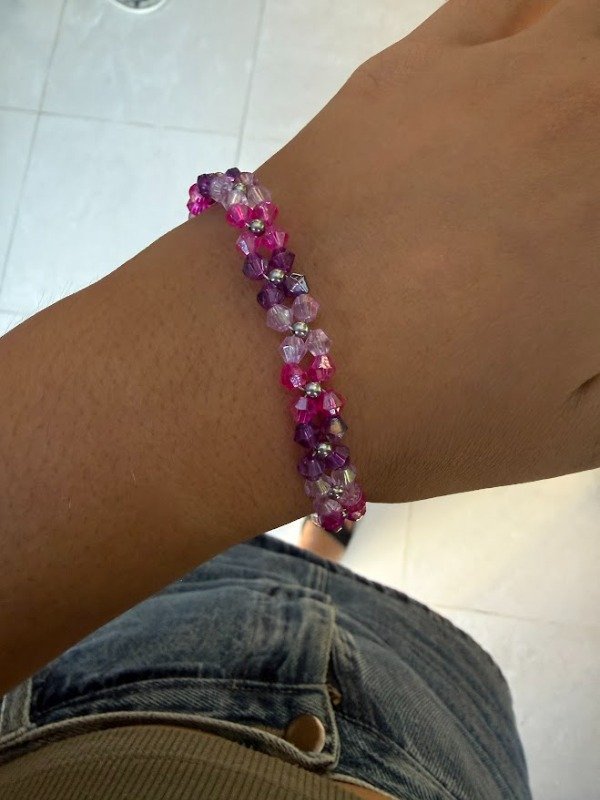 Producto - Pulse flores - rosa y lila - 19/22 cm