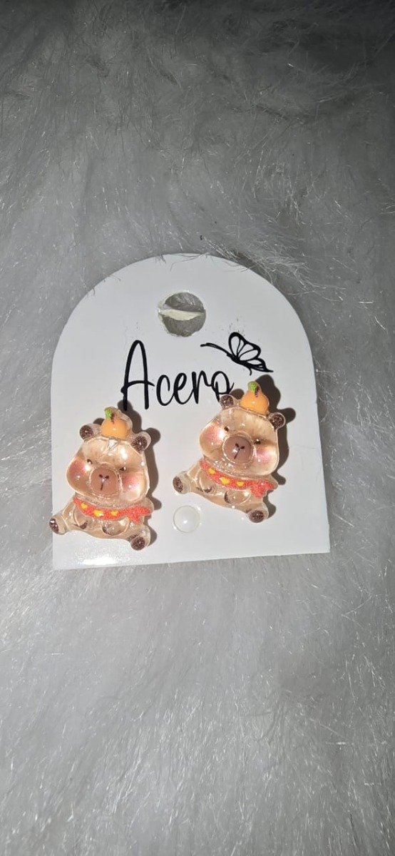 Producto - Pendientes , Aros Para Mujer, capivara resina mini