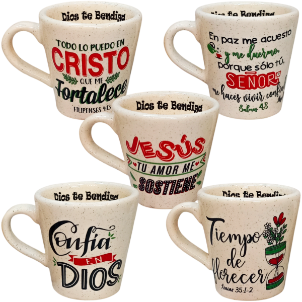 Producto - PROMO Tacita Jaspeada De Café Con Texto Color (PACK X3 UNIDADES)