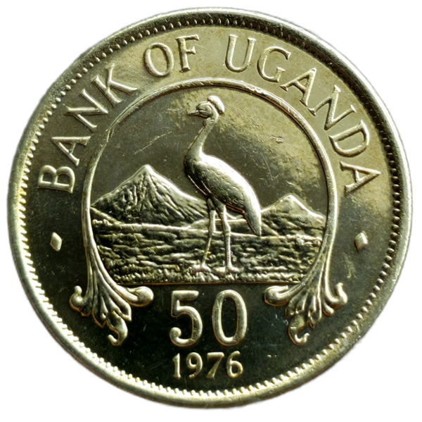 Producto - Uganda 50 Cents 1976 Grulla Km#4a Aunc - 0