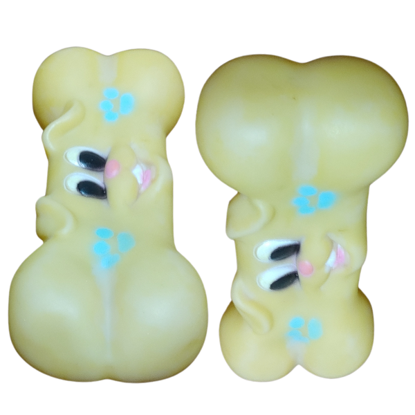 Producto - juguete para perros con chifle modelo hueso con carita de perrito. - 3