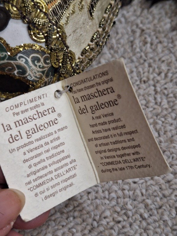 Producto - Máscara Veneciana de pared con certificado original - 5