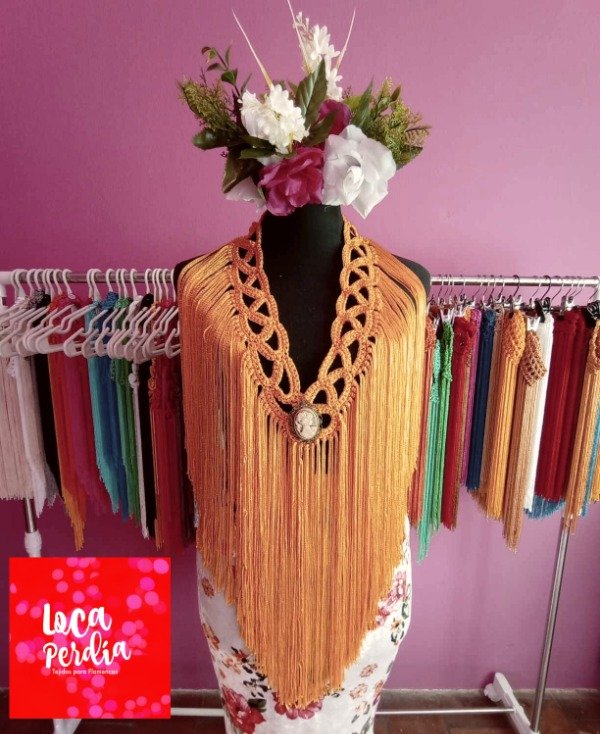 Producto - Tira De Flecos De Seda Para Escote Zig Zag Cobre