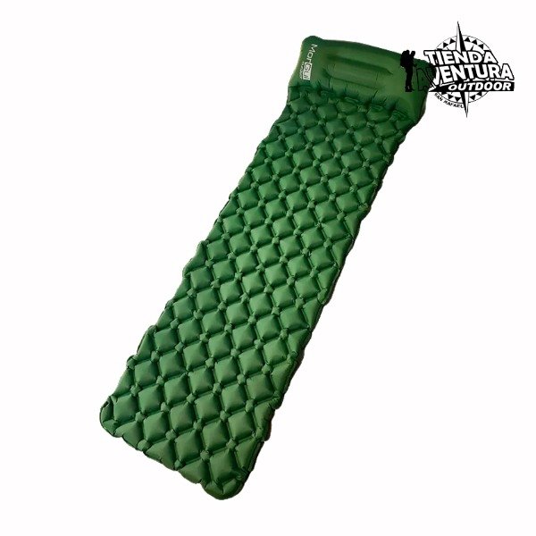 Producto - Colchoneta inflable MORGUL ultraliviana con almohada (Verde)