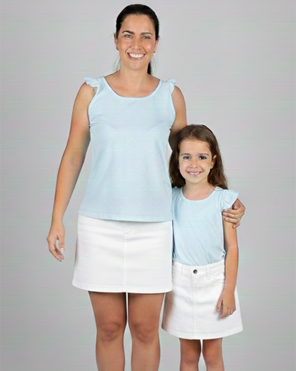 Producto - Musculosa de Algodón Celeste - 0