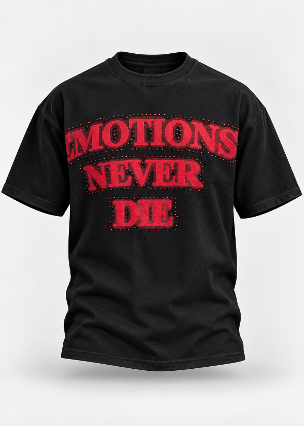 Producto - Remera Mixed Emotion Never Negra y Roja - 3