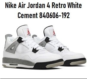Producto - Nike Air Jordan 4 Retro White Cement 840606-192