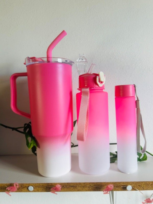 Producto - Kit degrade x 3 con vaso alto y botellas