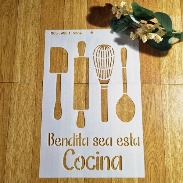 Producto - ST 5356 de 20x30 cm - Stencil Cocina Frase