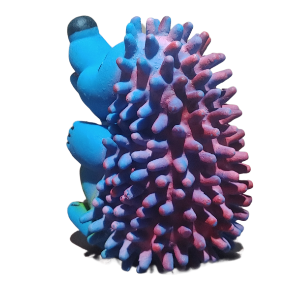 Producto - Juguete para Perros de Goma con Chifle - Erizo Azul, 11x10x7 cm - 3