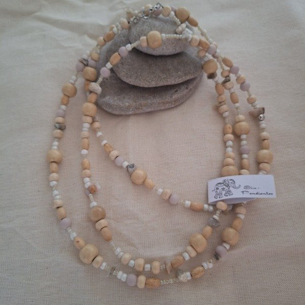 Producto - Collar Mil Vueltas Beige.
