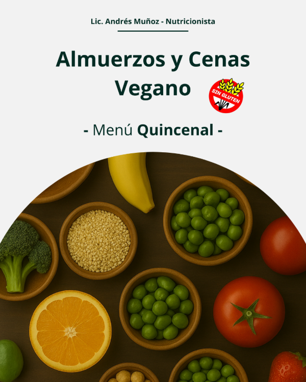Producto - Menú Primaveral Quincenal Vegano Sin TACC