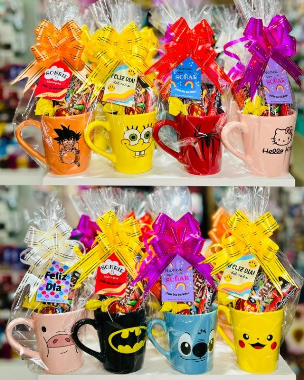 Producto - TAZAS CON GOLOSINAS (Personaje a elección)