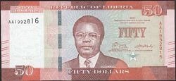 Producto - LIBERIA [P 34] 50 Dolares 2016. UNC