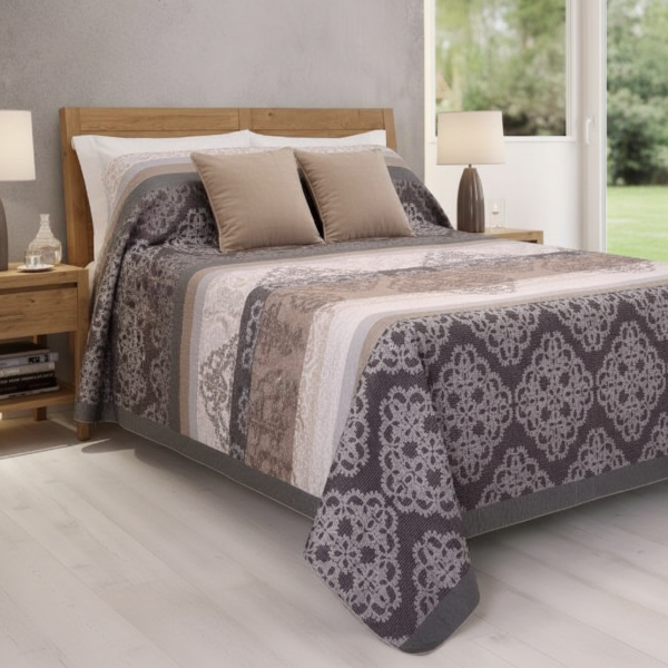 Producto - Cover Cubrecama Quilt 2 1/2 Plazas "Tonos Beige"