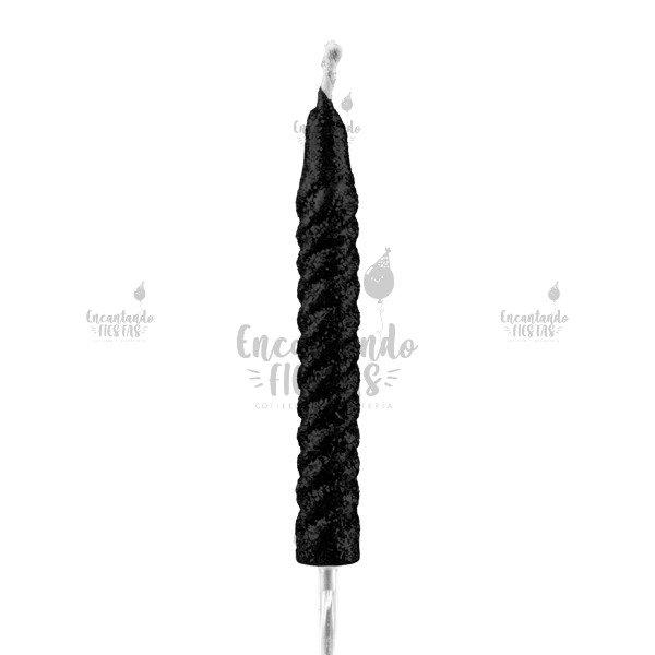 Producto - Vela Torneada Gibré Negro Cumple
