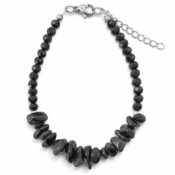 Producto - Pulsera de cristal y piedra natural . Escallas . Obsidiana