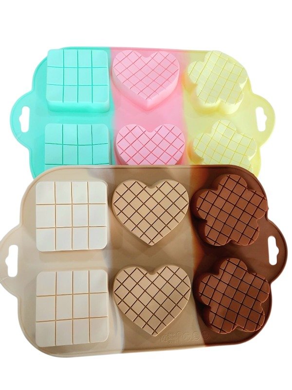 Producto - MOLDE CUADRADO, FLOR Y CORAZON XUD