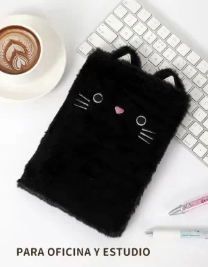 Producto - CUADERNO GATO NEGRO FELPA