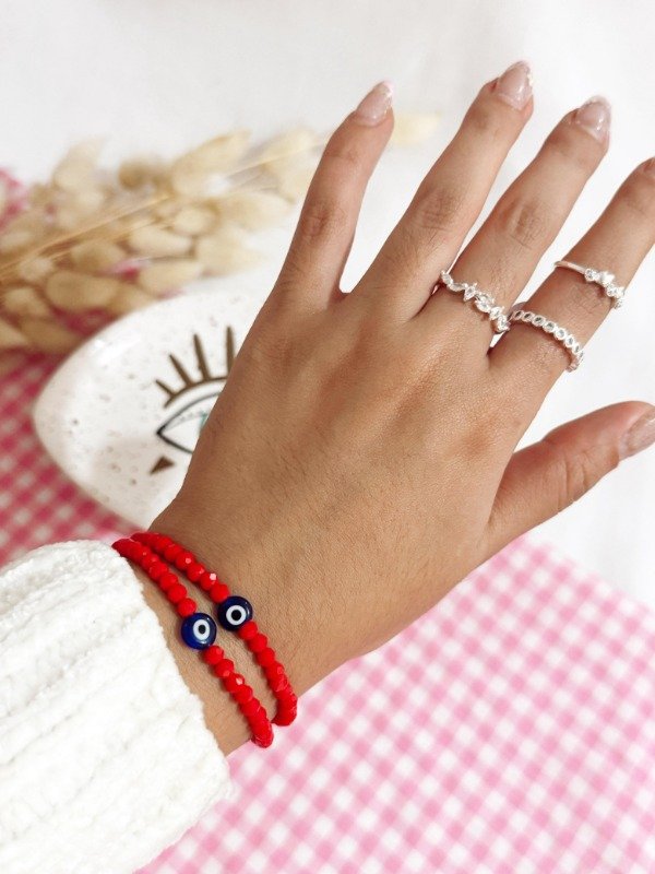Producto - Pulsera Ojito Cristal Rojo