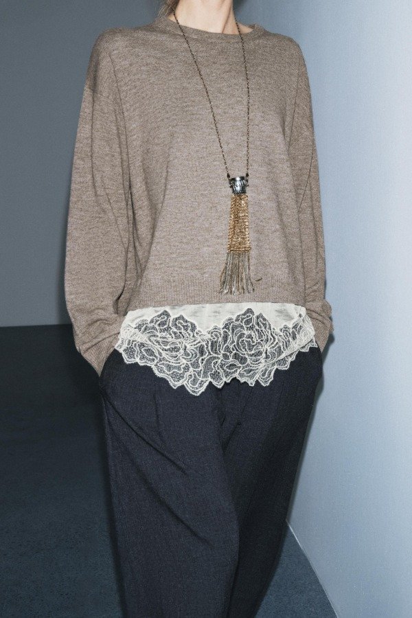 Producto - Sweater combinado con encaje Zara - 1