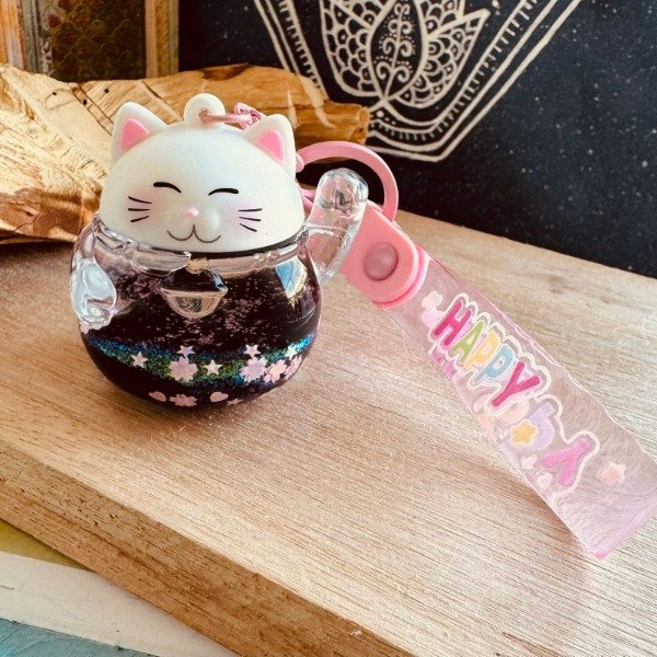 Producto - Llavero Maneki Neko rosa