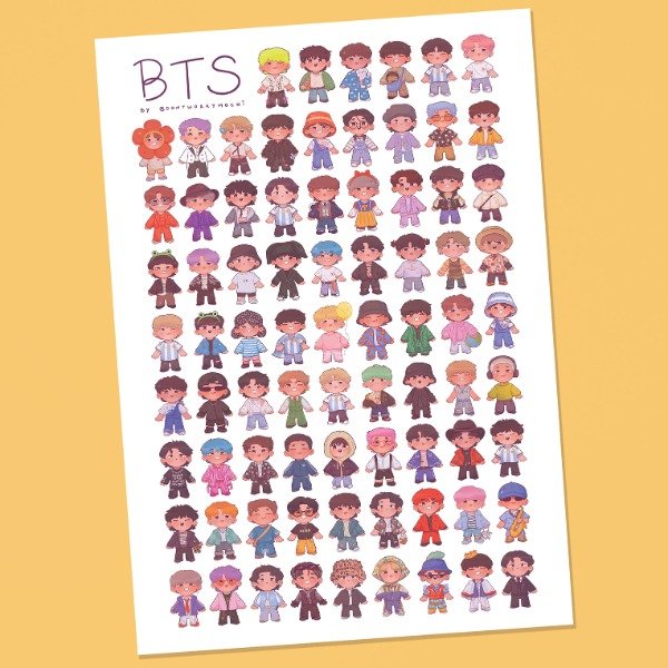 Producto - Póster A4 - Chibis BTS!