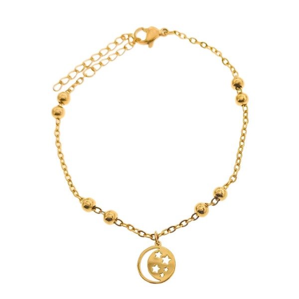 Producto - PULSERA DORADA LUNA Y ESTRELLAS