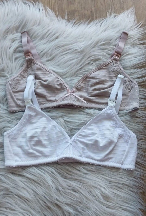 Producto - Corpiño algodón lactancia con puntilla