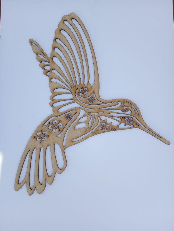 Producto - Cartel Colibri Ornamentado Calado fibrofacil