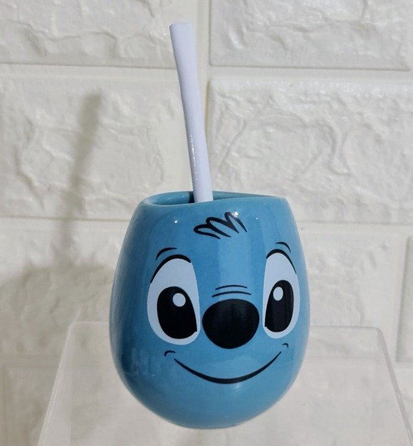 Producto - Mate Ovo Stitch azul + bombilla