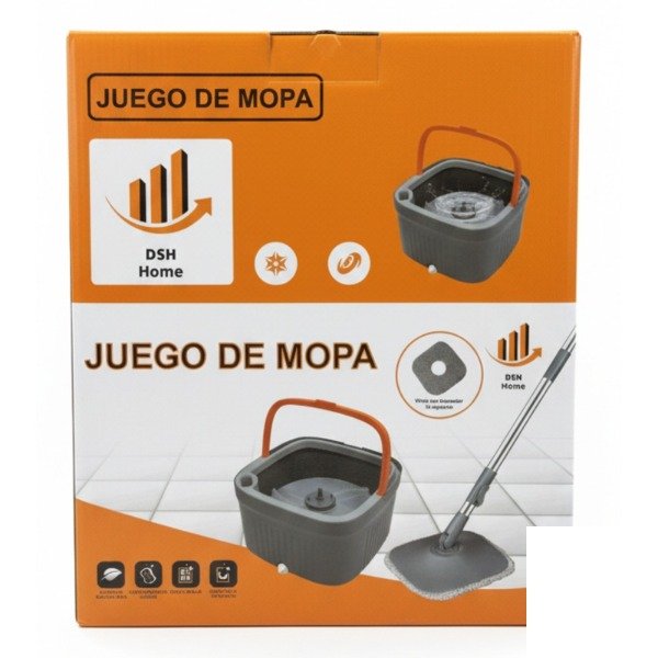 Producto - Juego de Mopa DSH Home con Balde y Cabezal Giratorio 360