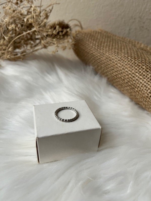 Producto - Anillo plateado l talle 17
