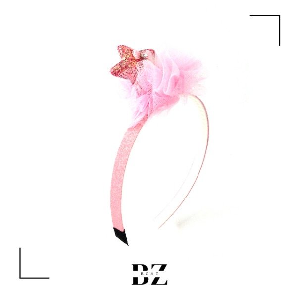 Producto - VINCHAS CON APLIQUE DE TELA Y APLIQUE BRILLOSO X 12 PCS - 1266-1