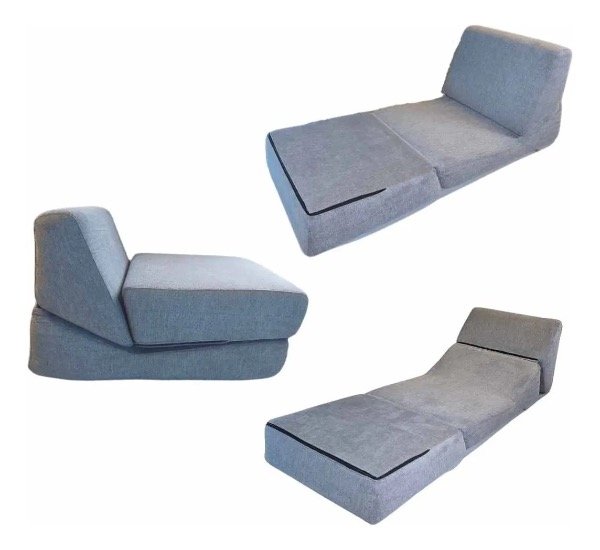 Producto - Sillon Sofa Cama 3 en 1 en caja 81x92x62 gris