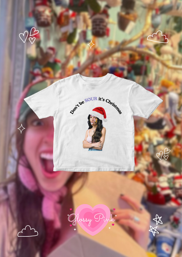 Remera baby tee olivia dont be sour its christmas