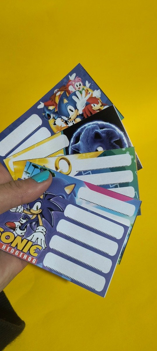 Producto - Etiquetas escolares sonic