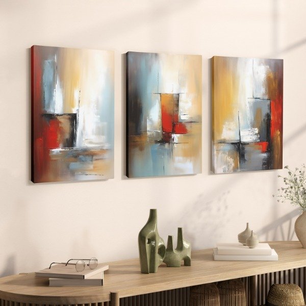 Producto - Set x3 Cuadros - Abstracto 07