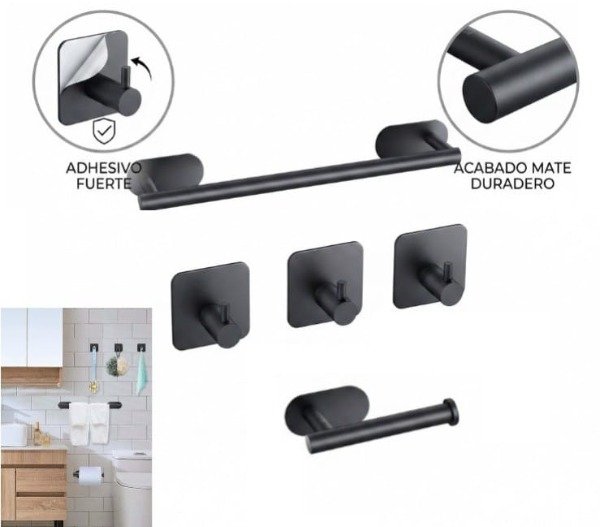 Producto - Kit accesorio baño autoadhesivo 602