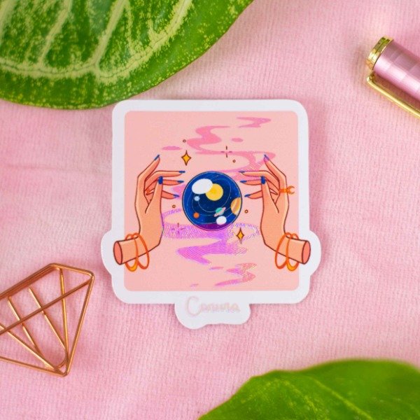 Producto - Sticker el universo a tu favor con holo sectorizado falladitos