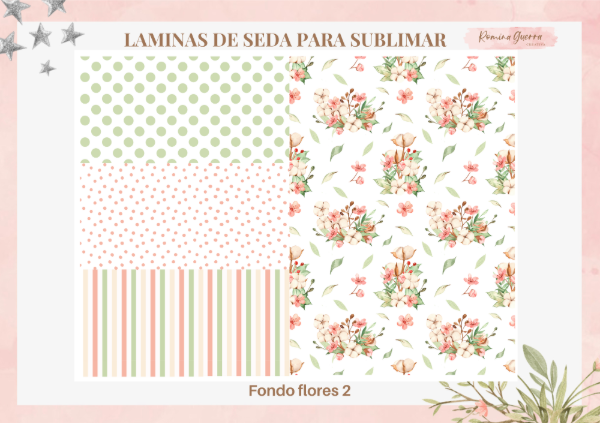 Producto - Laminas de seda para sublimar - Fondo flores 2