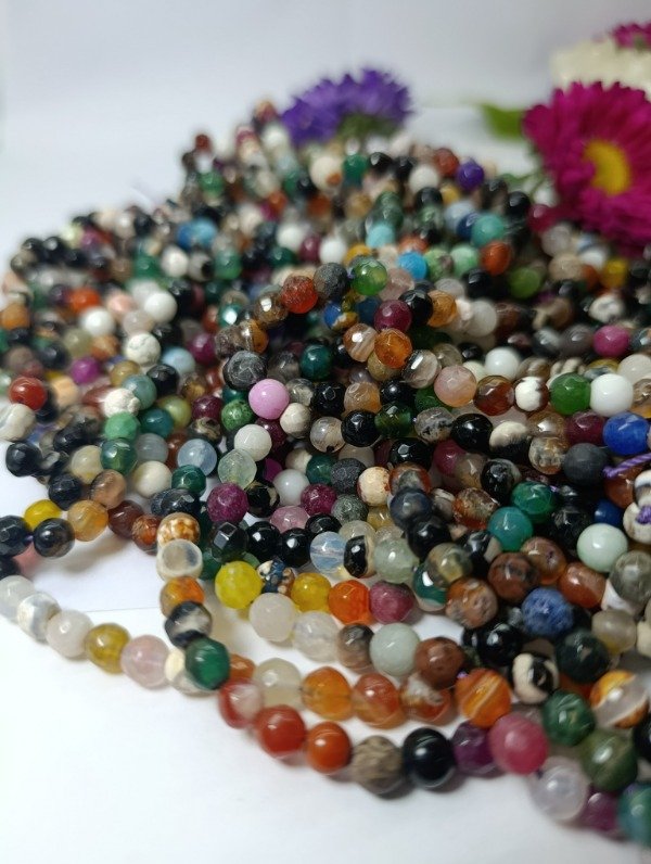 Producto - Tira de bolita ágatas mix refacetadas