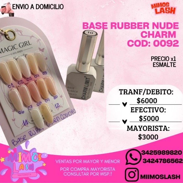 Producto - Base ruber nude charm cod:0092