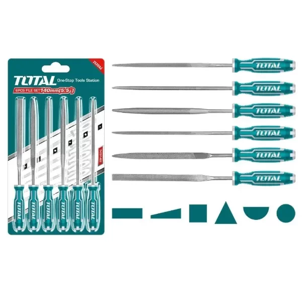 Producto - Set Kit Juego De Limas Total 6 Piezas 140 Mm Tht91462
