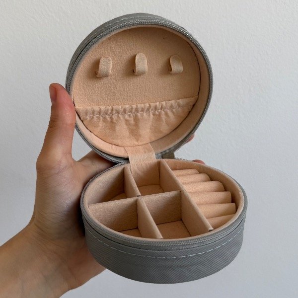 Producto - Alhajero Mini Gris 10cm de diámetro