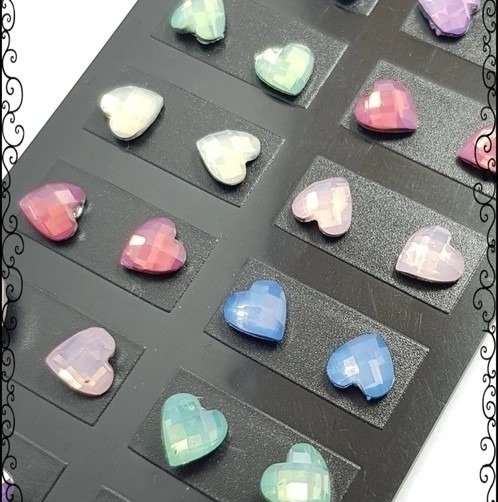 Producto - Aros abridores corazon strass (varios colores)
