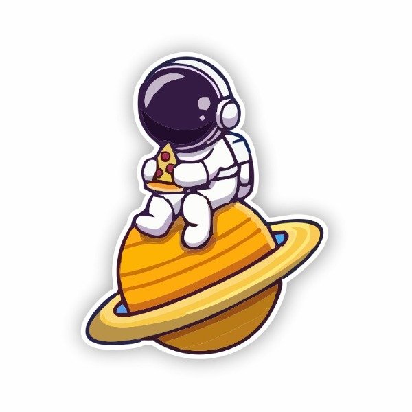 Producto - ST00747 Astronauta planeta comiendo pizza