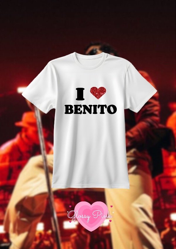 Producto - Remera I Love Benito - VINILO TEXTIL GLITTER